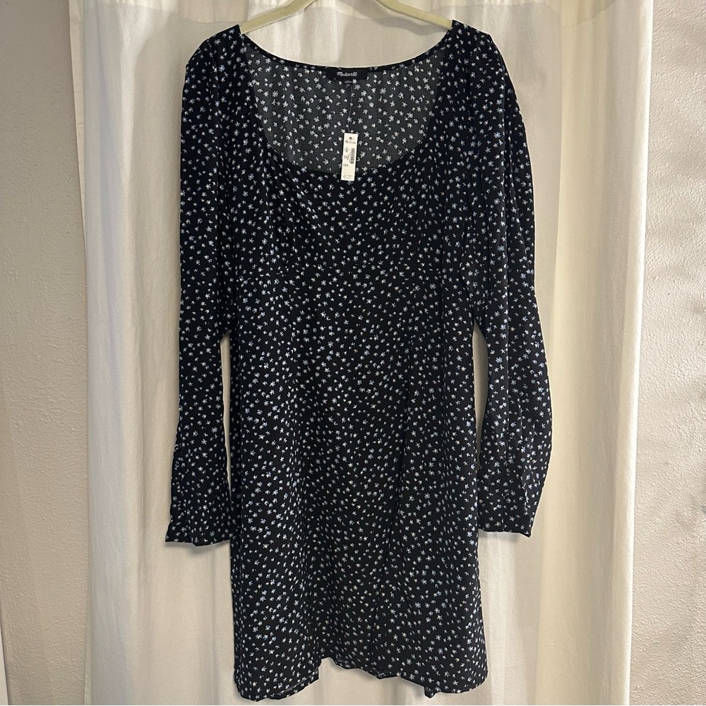 Madewell - Seamed Long-Sleeve Mini Dress in Ditzy Floral, 12